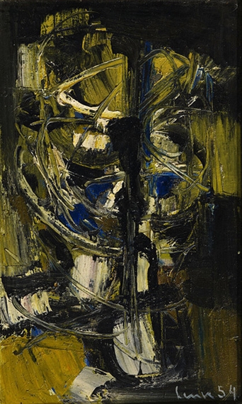 Komposition gelb-schwarz by Carl Walter Liner, 1954