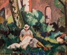 Liseuse dans le jardin - Andre Verdilhan