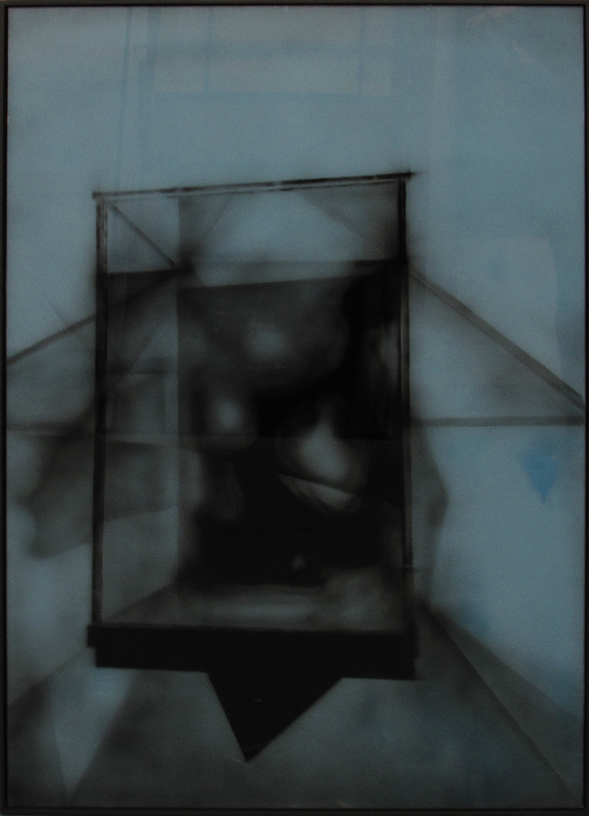 Artwork by Alexandra Hopf, Display (Installation: The Destiny Maschine), Made of Spray paint on glass