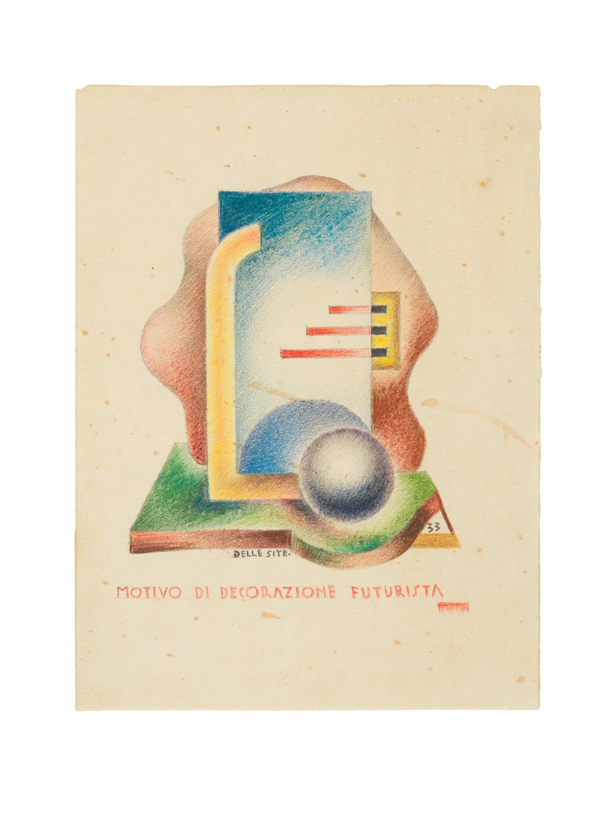 Motivo di decorazione futurista by Mino delle Site, 1933