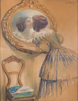 In the front of the mirror (&quot;Pocalunek&quot;, &quot;Kiss&quot;) - Wladyslaw Blocki