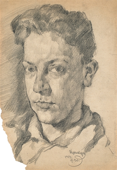 Self-portrait by Lajos Vajda, 1924