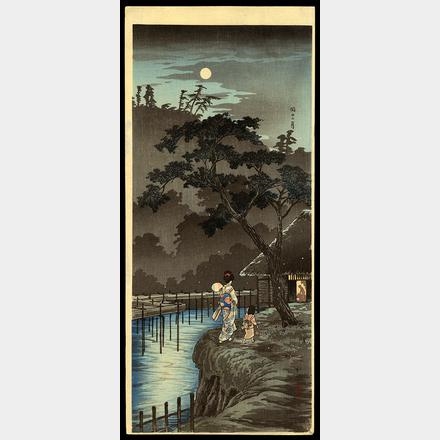 Moon At Sekiguchi by Takahashi Shōtei, circa 1930's