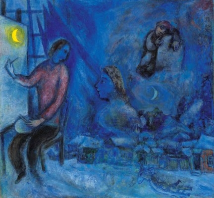 Hommage au passé ou La ville by Marc Chagall, 1944