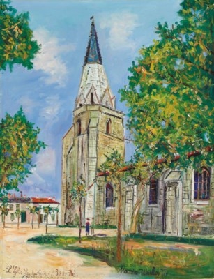 Eglise Sainte-Marie, I'lle de Ré (Charente-inférieure) by Maurice Utrillo, circa 1938
