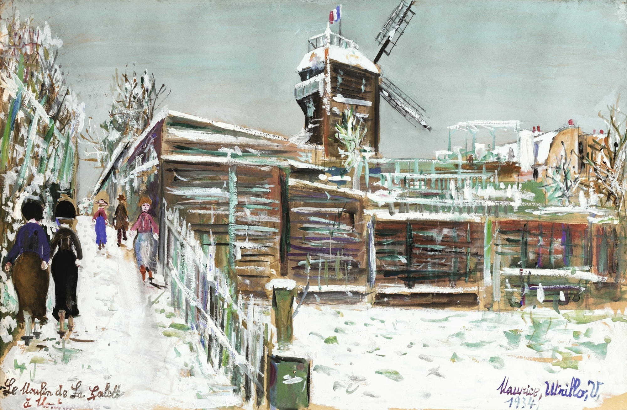 Maurice Utrillo | MOULIN DE LA GALETTE SOUS LA NEIGE, MONTMARTRE (1934