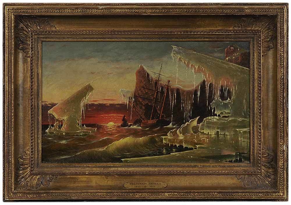 Fortunato Arriola | Lost in the Arctic Ice (1864) | MutualArt