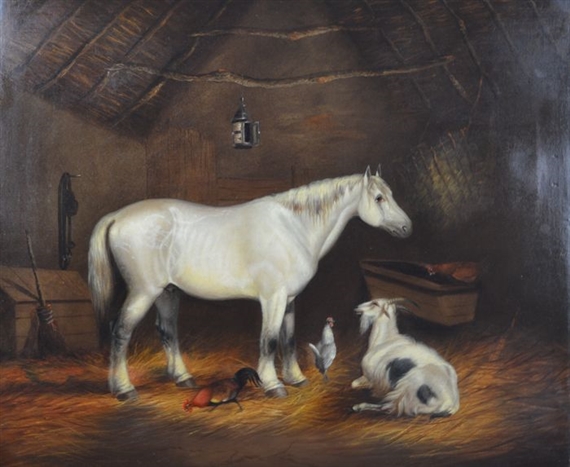 A stable interior by Alfred Wheeler, 1850-1899