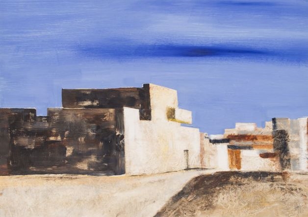 Artwork by Salvatore Magazzini, Paese egizio, Made of Oil on cardboard