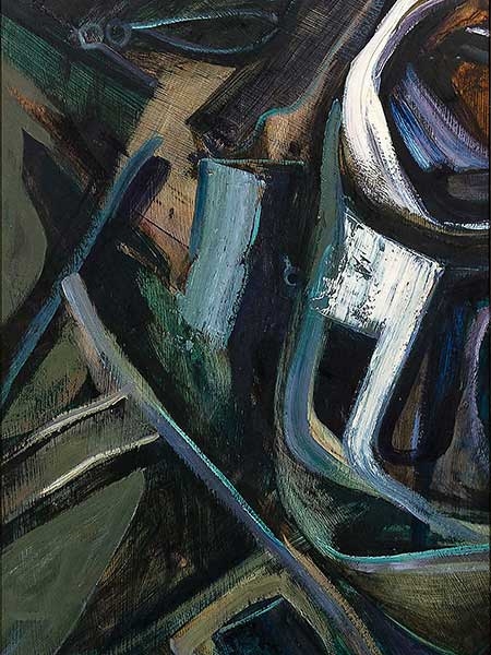 Artwork by J.H. du Plessis, Abstract, Made of Oil