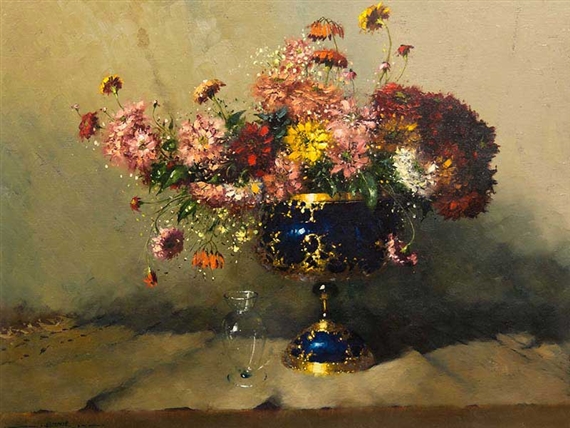 Still Life Flowers & Vase by Hennie Griesel