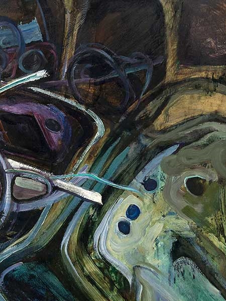 Artwork by J.H. du Plessis, Abstract, Made of Oil