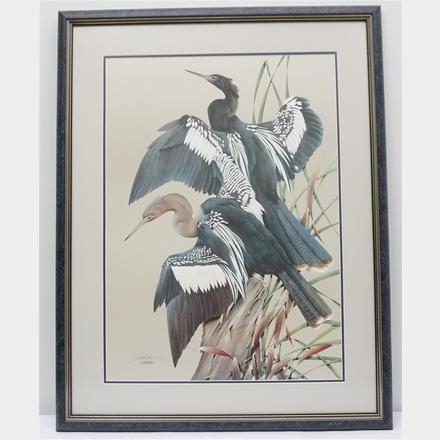 Art Lamay | Large Framed Limited Edition Herons Limited Edition ...