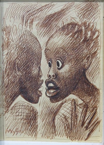 Two Tahitian Woman's Faces by Miguel Covarrubias