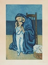 a painting of a woman holding a child in her arms