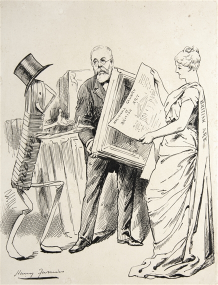 THE PROPOSED NATIONAL GALLERY OF BRITISH ART IN DANGER (MR HENRY TATE. 'NO, THANK YOU, MR RED TAPE, I DON'T WANT MY GIFTS TO THE NATION TO BE TIED UP BY YOU, THEN PACKED AWAY, AND NEVER SEEN AGAIN!')