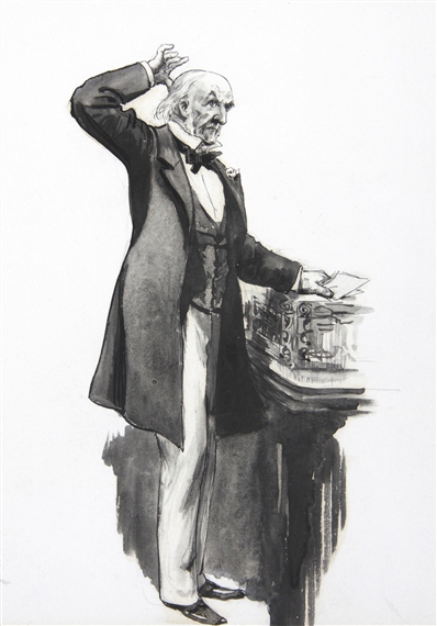 GLADSTONE AT THE DESPATCH BOX by Harry Furniss