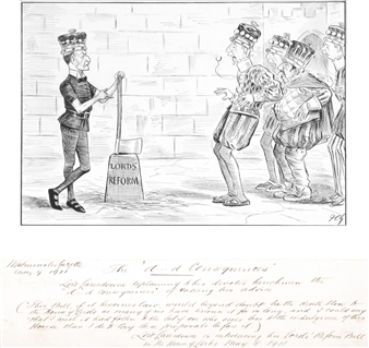 'THE "D---D CONSEQUENCES"' ('LORD LANSDOWNE EXPLAINING TO HIS DEVOTED HENCHMEN THE “D…D CONSEQUENCES” OF TAKING HIS ADVICE...') - Francis Carruthers Gould