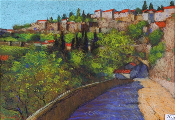 Artwork by John Mackie, A Walk up to Ronda, Nr. Seville, Made of pastel