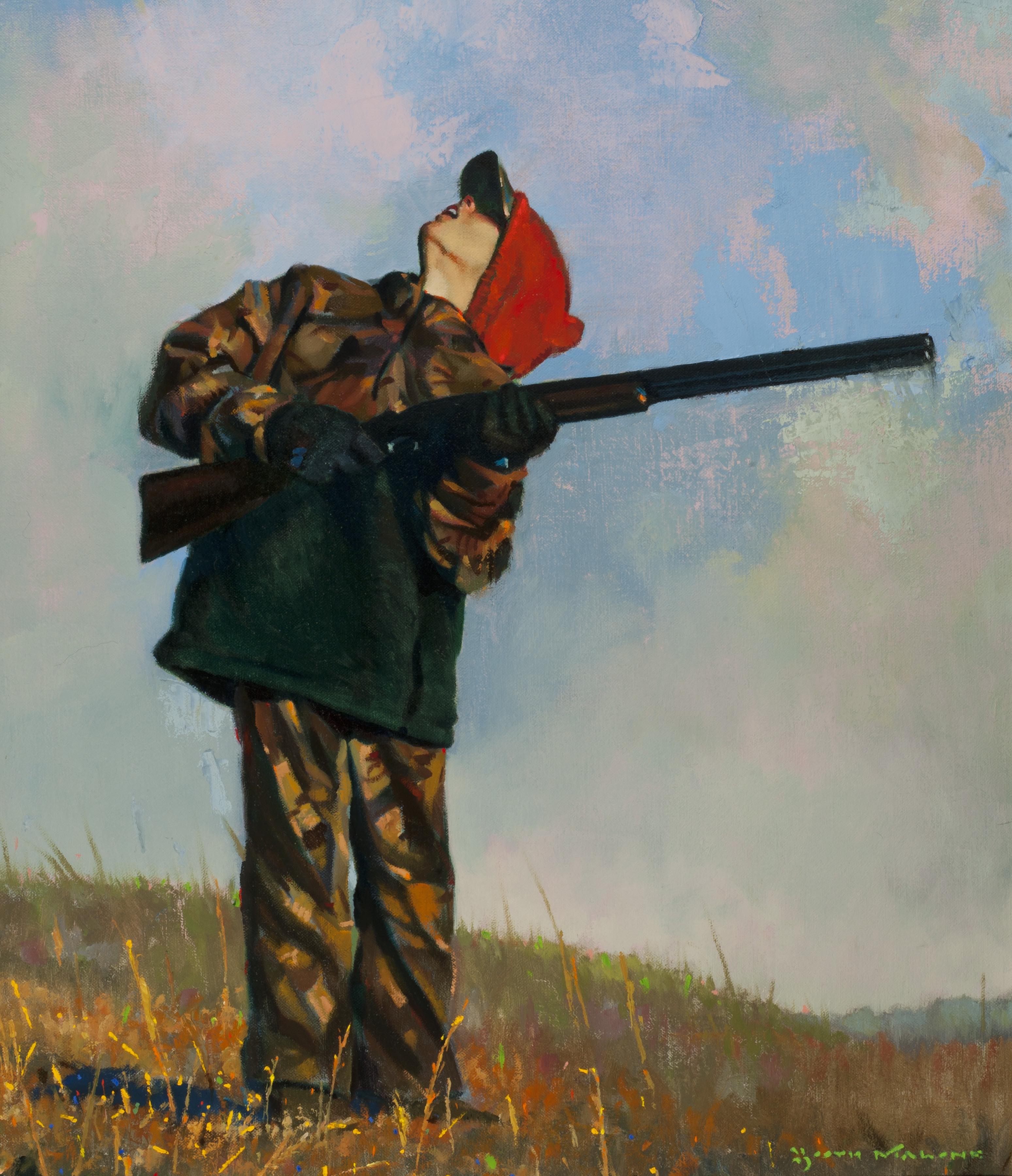 Artwork by Booth Malone, A SWING AND A MISS, Made of Oil on canvas