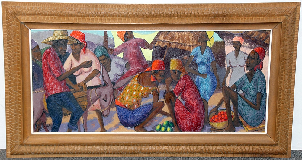Petion Savain | Haitian market scene | MutualArt
