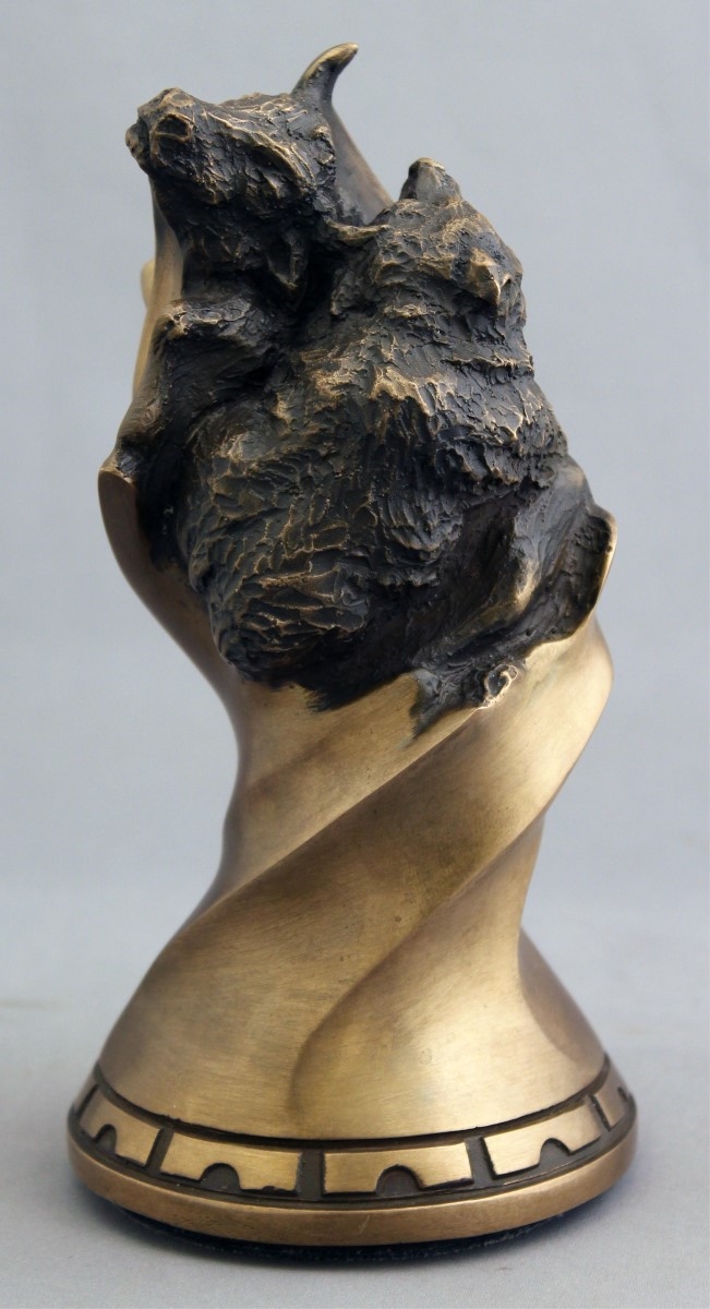 Artwork by Jeff de Boer, Bull Market - Bear Market, Made of Bronze