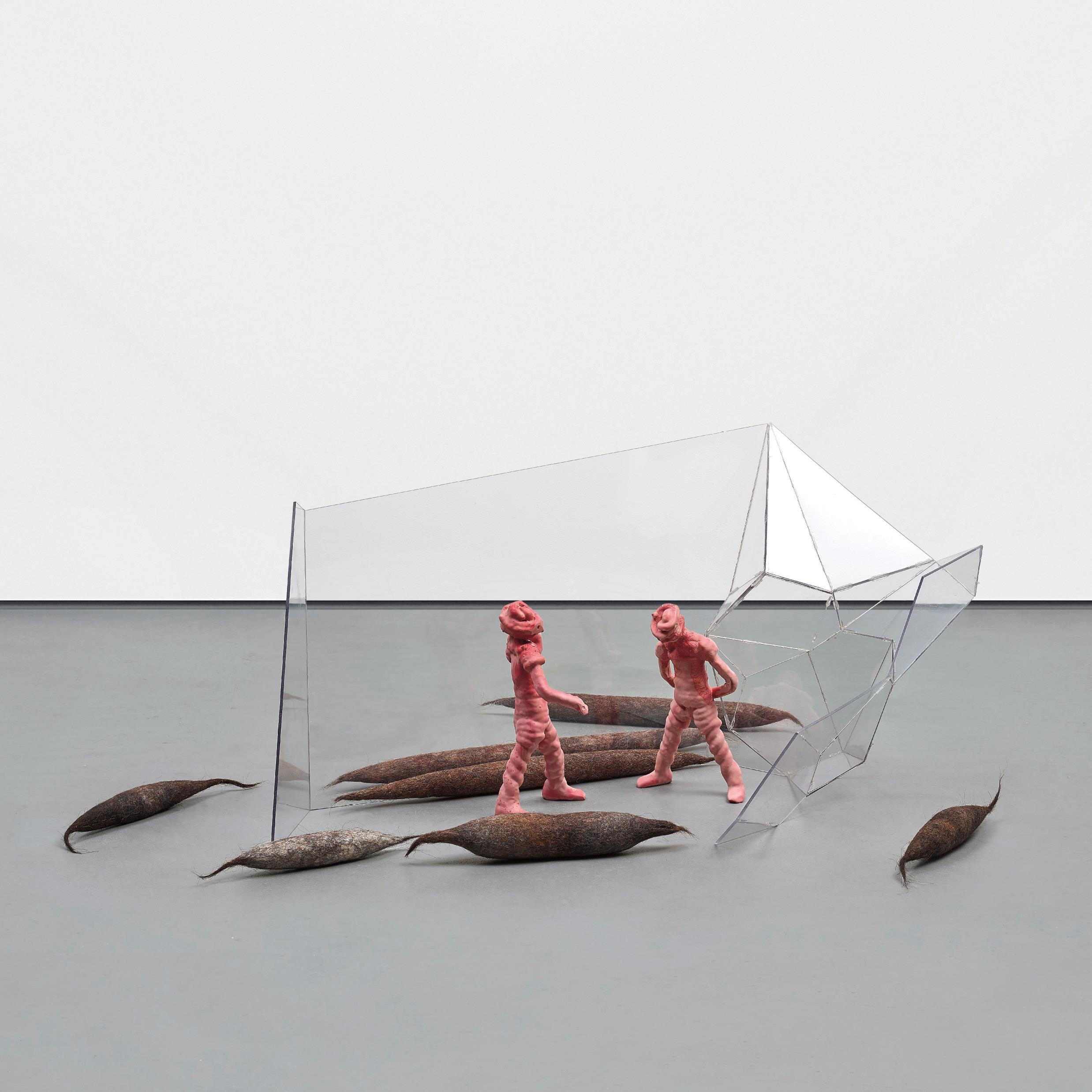 Artwork by Richard Deacon, Thomas Schütte, Them and Us (X), Made of plastic, polycarbonate, felt and animal hair