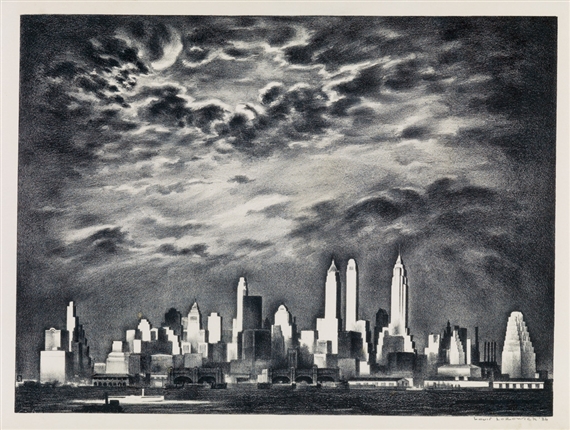 Storm Over Manhattan by Louis Lozowick, 1935-1936