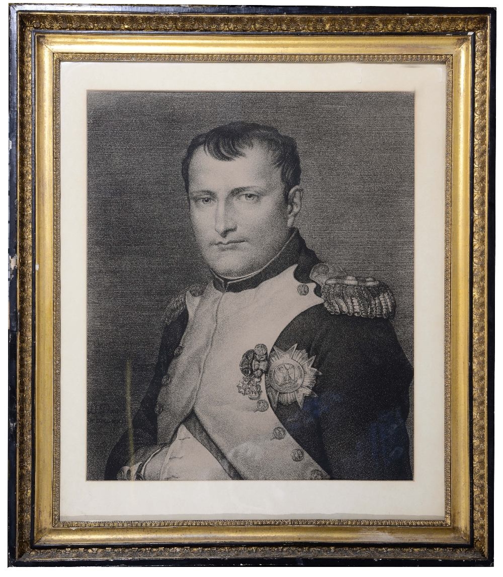 Artwork by Jacques-Louis David, Portrait of Napoleon, Made of lithograph