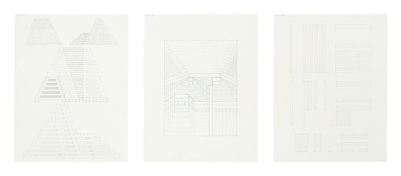 3 Works: Study for Unexecuted A175 by Jackie Ferrara, 1977