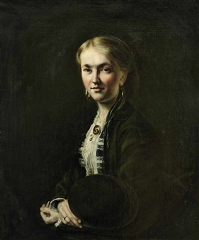 Portrait einer jungen Dame - A. Kramskoy