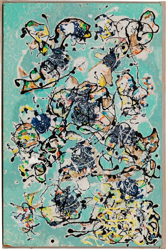 Artwork by Oswald Oberhuber, O.T., Made of mixed media on hardboard