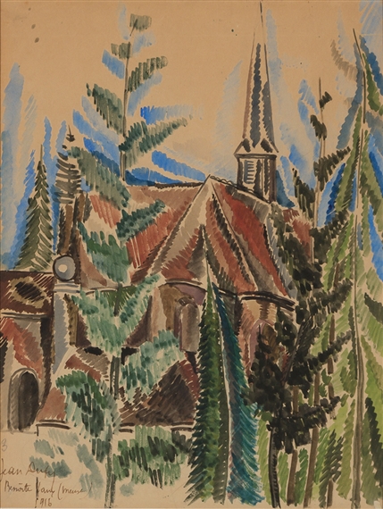 Eglise a Benoite, Meuse by Jean Dufy, 1916
