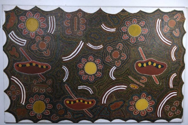 Artwork by Helen Rubuntja, Colleen Morton, Bush Orange