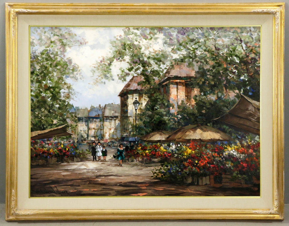 C. Pierre Latour Flower Market Scene MutualArt