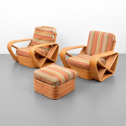 Paul Theodorefrankl Rattan Lounge Chairs Ottoman Mutualart