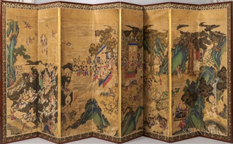 8 Works: Folding Screen, Yojiyeondo - Korean School, 19th Century