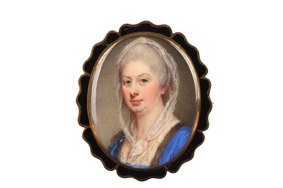 Portrait miniature of a Lady by Jeremiah Meyer, circa 1770