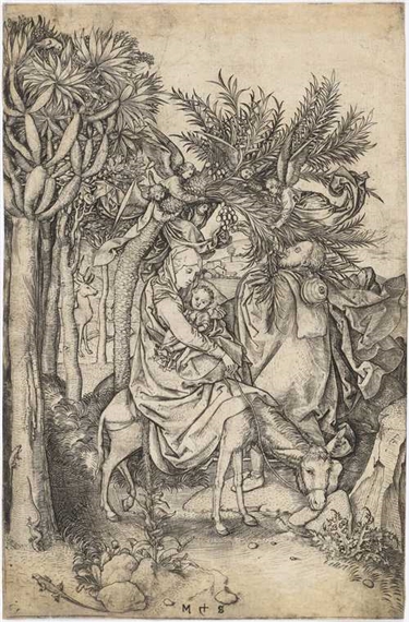 The Flight to Egypt by Martin Schongauer, Circa 1470-1474