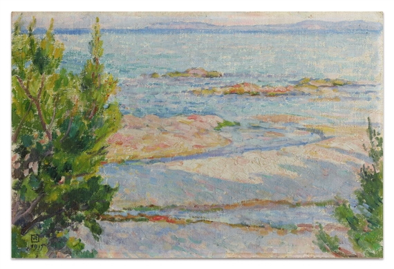 ST CLAIR, LA PLAGE (ÉTUDE POUR "APRÈS LE BAIN") by Théo van Rysselberghe, 1917