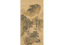 Li Bai watiching waterfall - Tani Buncho