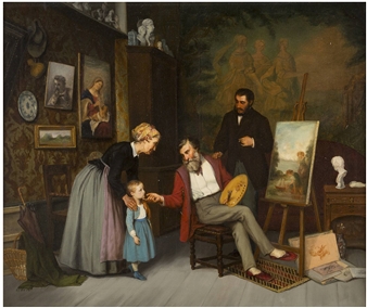 Im Atelier - Adolf von Becker