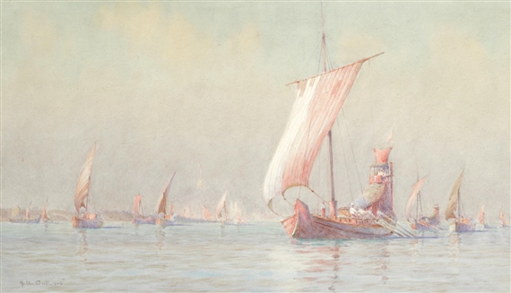 Canal scene by Alma Claude Burlton Cull, 1926