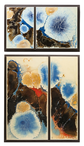 Two works: Multi-colored abstracts - Tom Belloni