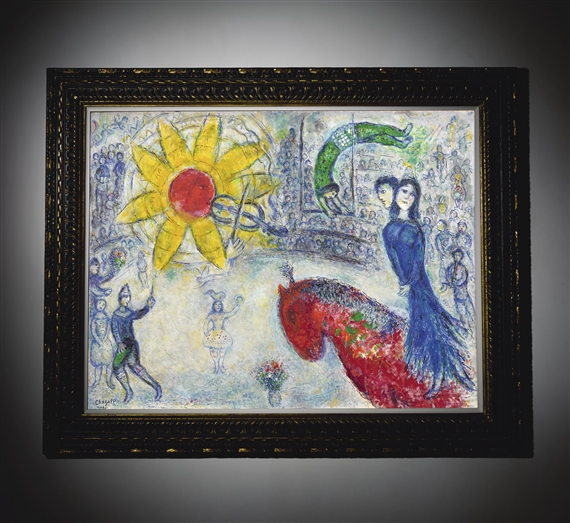 Marc Chagall | SOLEIL AU CHEVAL ROUGE (1977) | MutualArt