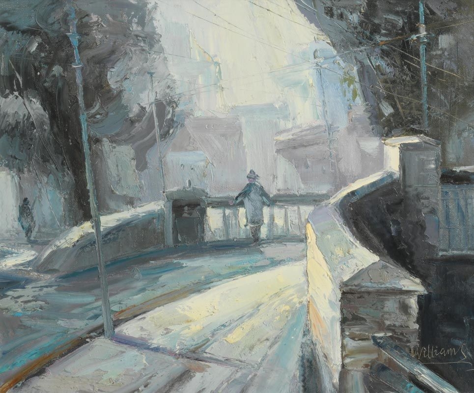 Artwork by Stuart Williams, Talbot Street Bridge, Made of oil on board