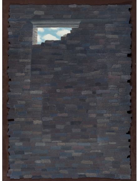 Artwork by Richard Mason, Chaco Door IV, Made of Acrylic on rice paper with collage