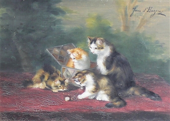 2 Works: L'heure des chats et Chats dans la paille - Jane De Hazon De Saint-firmin