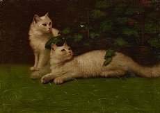 Les deux chats et le papillon - Anton Boleransky
