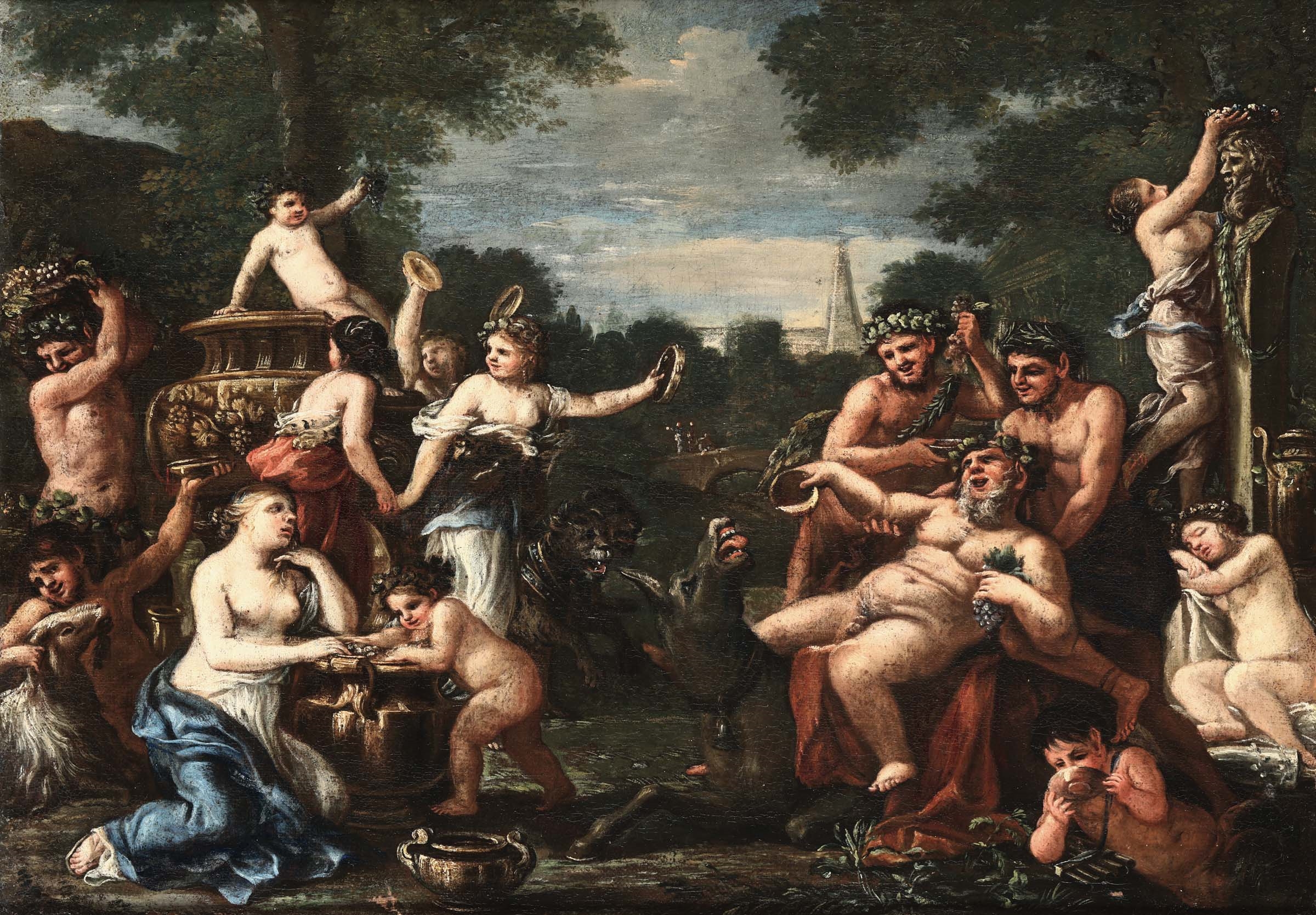 Scena Mitologica Raffigurante Baccanale by Roman School, 18th Century, 18th century